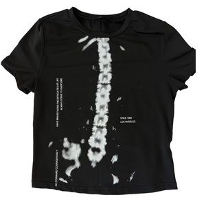 X-Ray black graphic crop top